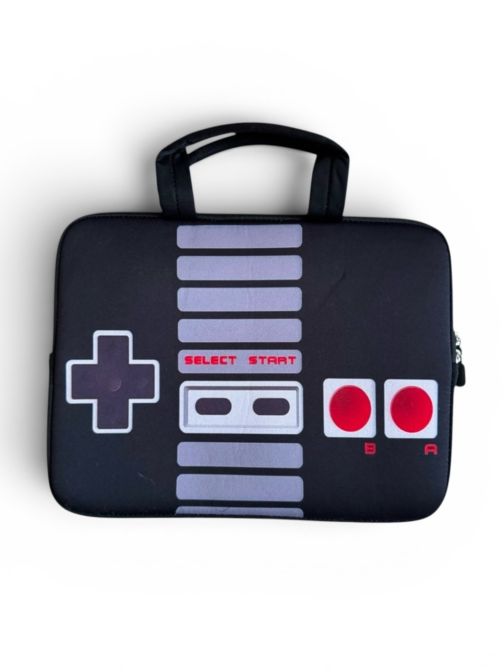 Laptop Sleeve iPad Case Travel Tech Black Gray Retro Game Controller Print O/S